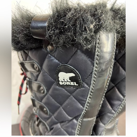 Sorel Womens Tofino Winter Boot Tall Black/Red NL2191-010 Size 8 12” Superb! - Picture 7 of 10